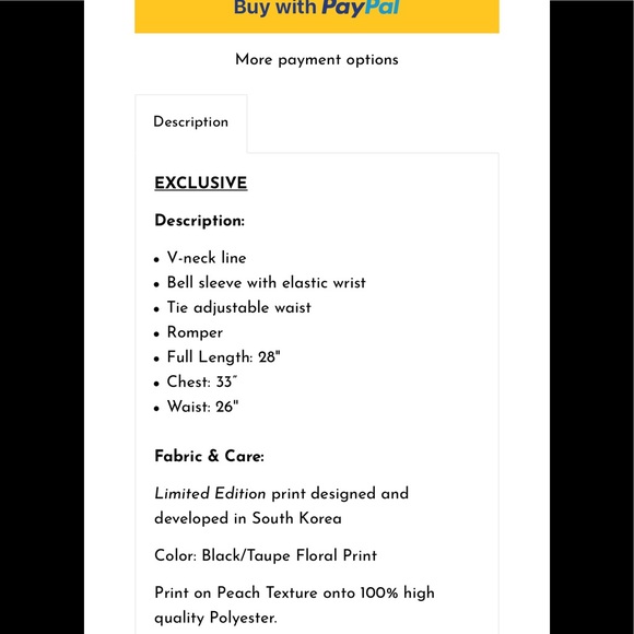 NWT ROMPER “flair The Label” LA boutique FAB - Picture 4 of 4